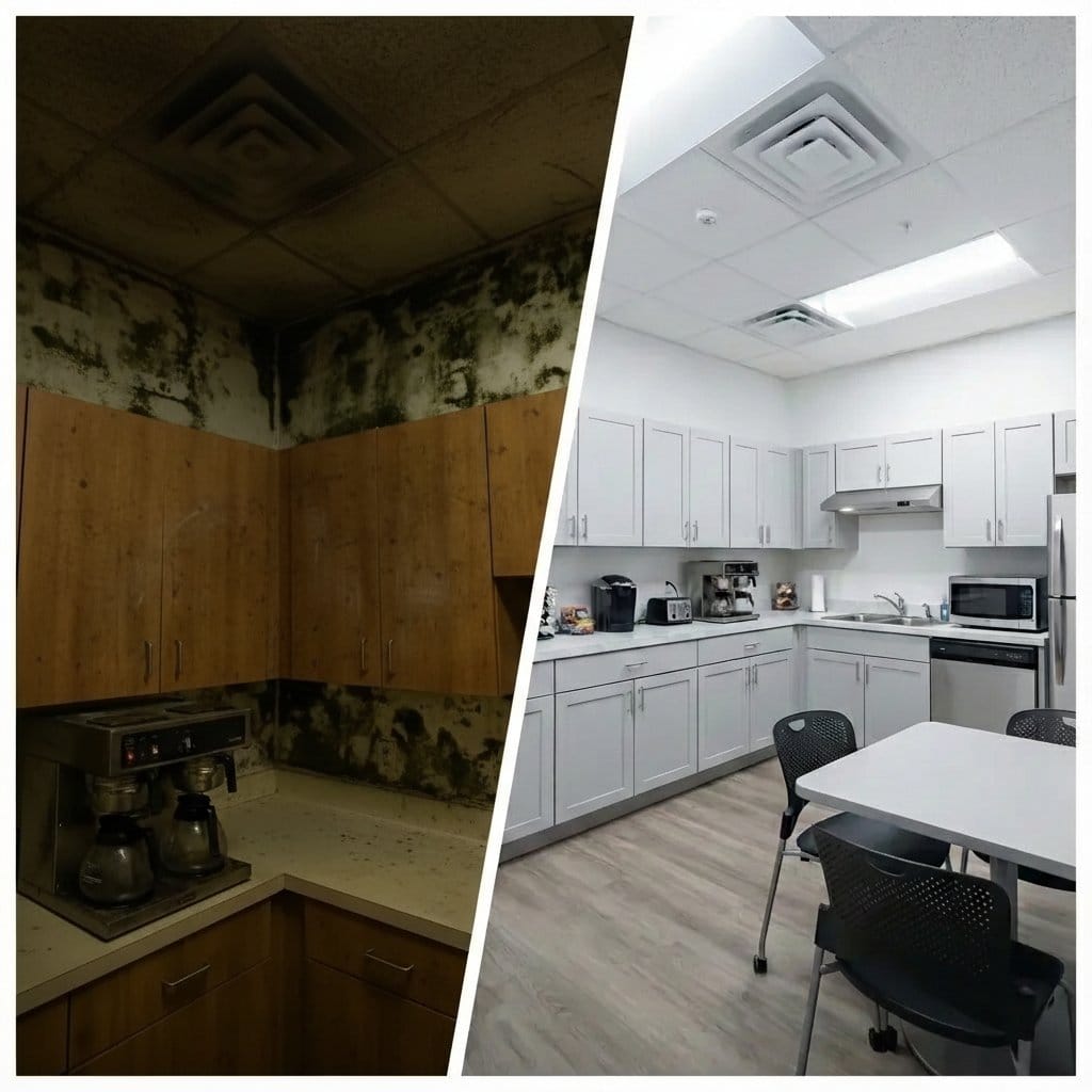 Basement & Foundation Mold Removal restoration — home kitchen of two-story residence in Saddle River, NJ