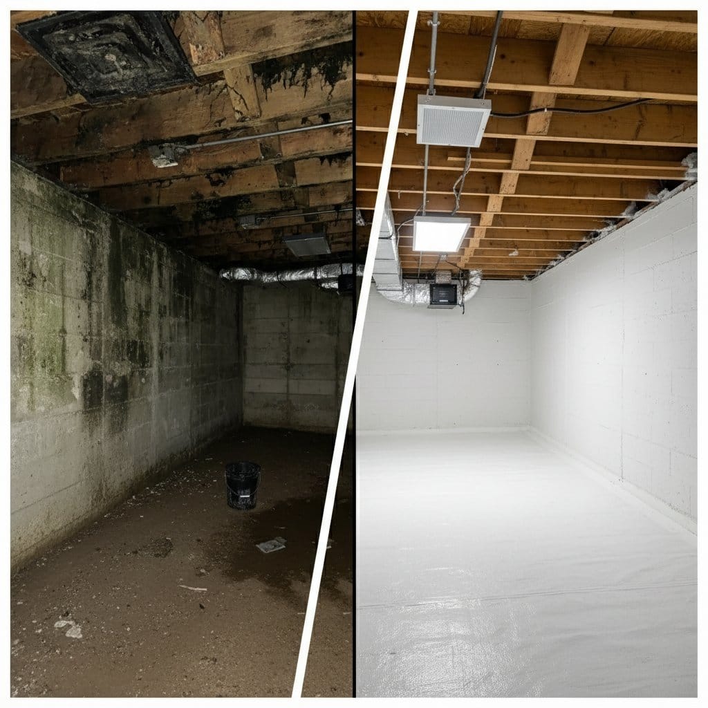 Post-Remediation Cleaning & Clearance restoration โ crawl space of bungalow in Saddle River, NJ